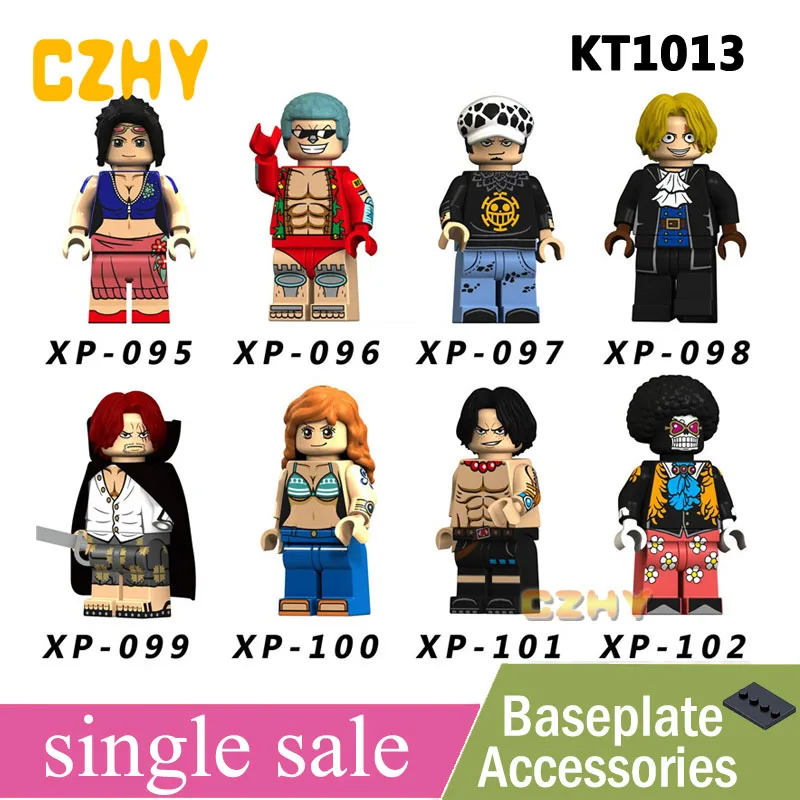 

Japanese Cartoon One Piece fiGurEd Luffy Nico Robin Franky Law Sabo Shanks Nami Ace Brook Blocks Xmas Gifts legoings KT1013