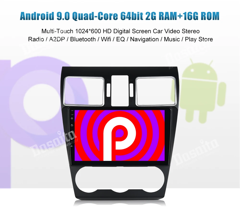 Dasaita " gps навигатор 1 din Android 9,0 Автомагнитола для Subaru Forester головное устройство 1080P видео Bluetooth