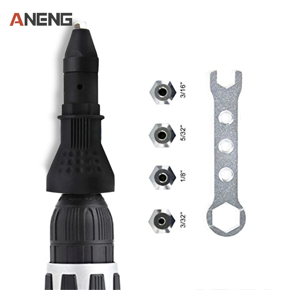 Goede Elektrische Klinknagel Moer Gun Klinken Tool Cordless Klinken Boor Adapter Insert Moer Tool Klinken Boor Adapter Zwart Blauwe Kleur
