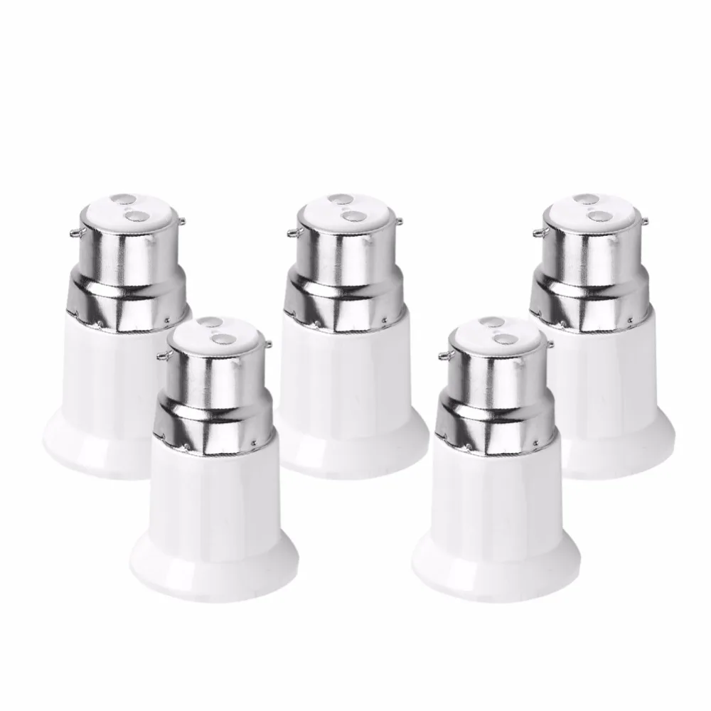 

5pcs B22 to E27 Socket Lamp Base Bulb Holder LED Light Adapter Converter Male to Female Lamp Holders