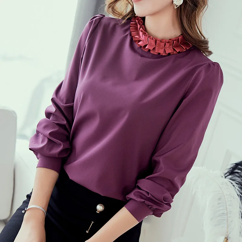 

Women White Shirt Autumn 2019 Long Sleeve Shirt Korean Women Clothing Casual Streetwear Slim Chiffon Blouse Elegant Women Tops