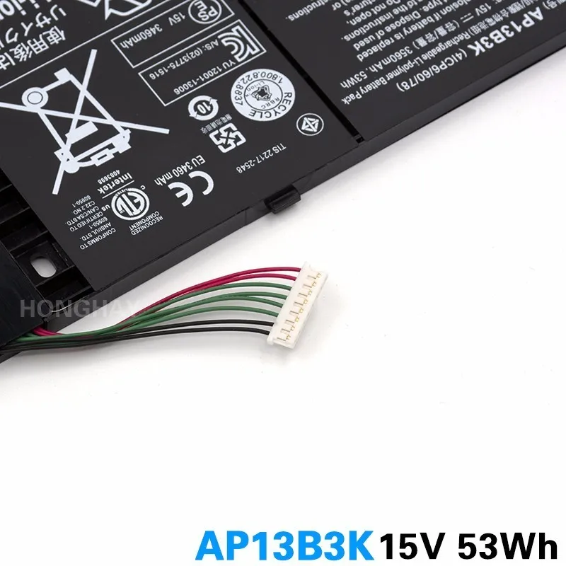 Honghay Laptop Battery Acer Aspire v5 r7 V5-572g V5-573g V5-472g V5-473g V5-552g M5-583p V5-572p R7-571 Ap13b8k Ap13b3k For - Imagem 6