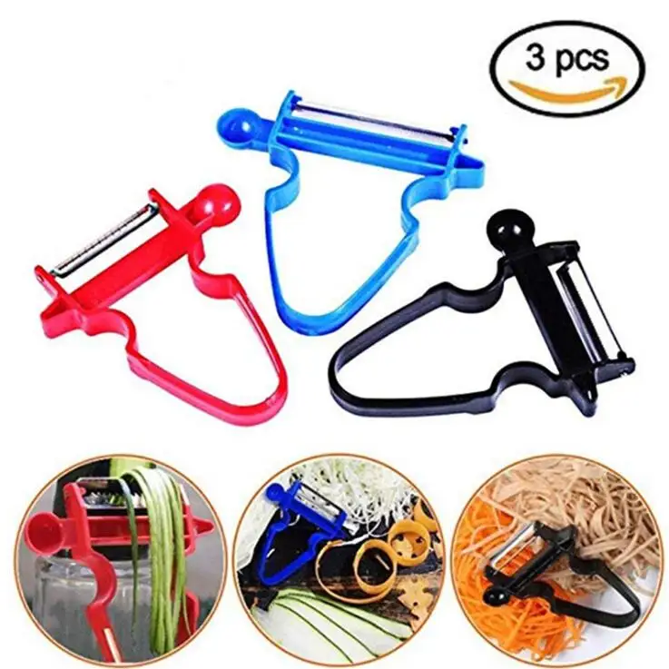 

3 pcs Set Slicer Shredder Peeler Julienne Cutter Multi Peel Stainless Steel Blade Zesters Kitchen Tools Magic Trio Peeler Set