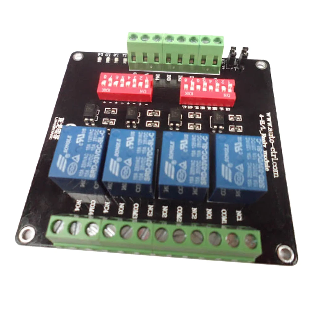 4-Channel 3V/5V/12V/24V Relay Board Module with Optocoupler High / Low Level