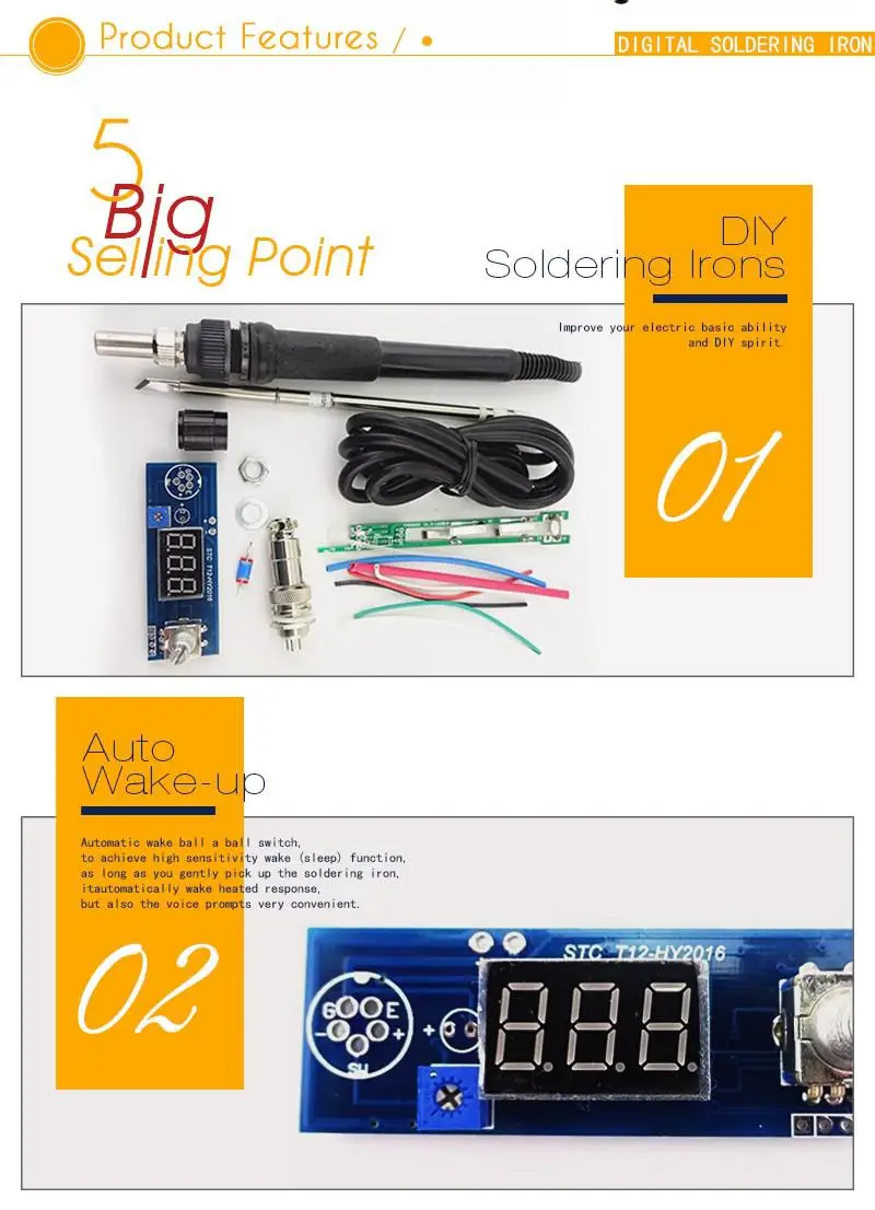 DIY T12 ручка электрический блок основные возможности практичный Цифровой паяльник станция контроллер температуры наборы
