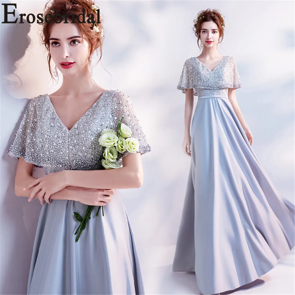 Женское вечернее платье с поясом Erosebridal длинное бусинами и 2019 | Свадьбы торжества