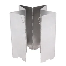 8 Plate Foldable Stove Windshield Outdoor Camping Cooking Gas Stove Wind Shield Picnic Cookware Windbreak Camping Equipment