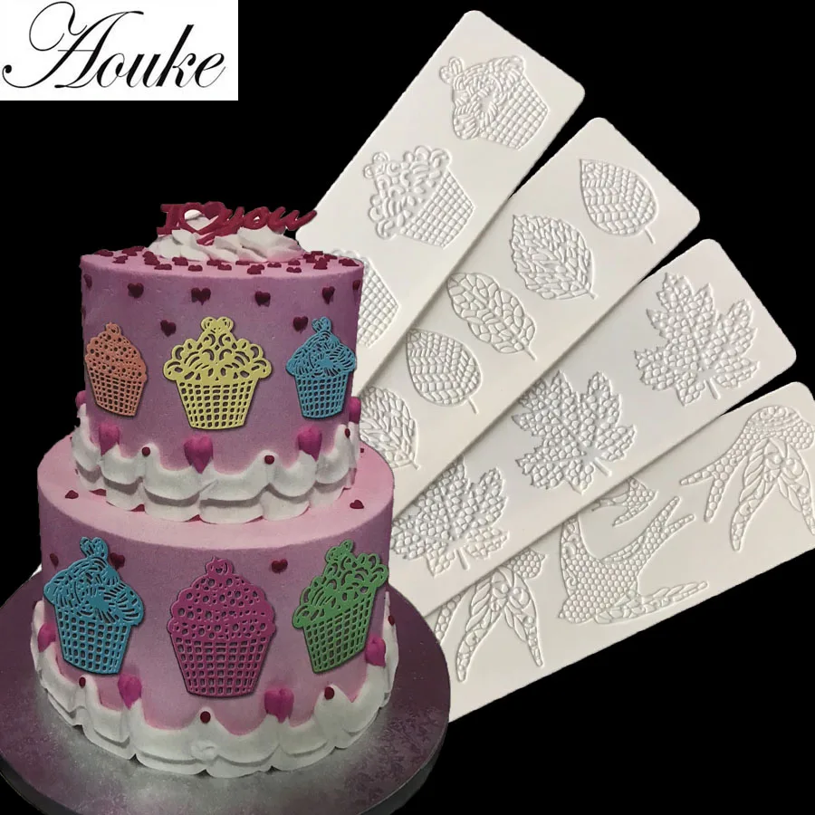 

Aouke Maple, Leaves,Bird,Cake Shape Silicone Cake Molds, Fondant Cake Decorating,Candy, Chocolate, Jelly DIY Bakware