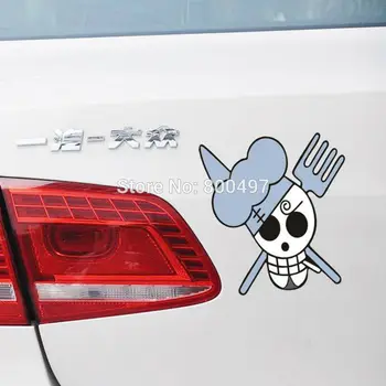 

Funny Car Styling Cartoon One Piece Sanj Skull Face Car Stickers Car Decals for Toyota Chevrolet Volkswagen Ford Peugeot Mazda