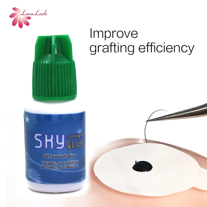 

1 bottle Sky Glue for Eyelash Extensions 2s Dry Time Most Powerful Fastest Korea Sky D+ Green Cap Hydroquinone for Eyelash