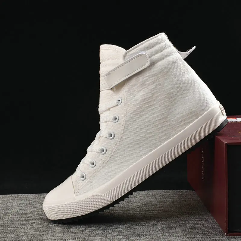 

2019 Spring High top Sneakers Women Shoes Flat Women Casual Shoes Cool Ladies Sneakers Black White Sneakers Plus Size 42 YX797