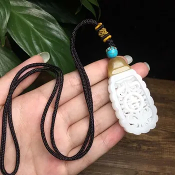 

H80#Hetian jade white jade auspicious pendant