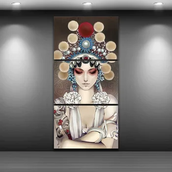 

Peking Opera Spray Oil Painting Decoration Print Decor of home Artistic Printed Drawing on Canvas Framed wall art picture TP0006