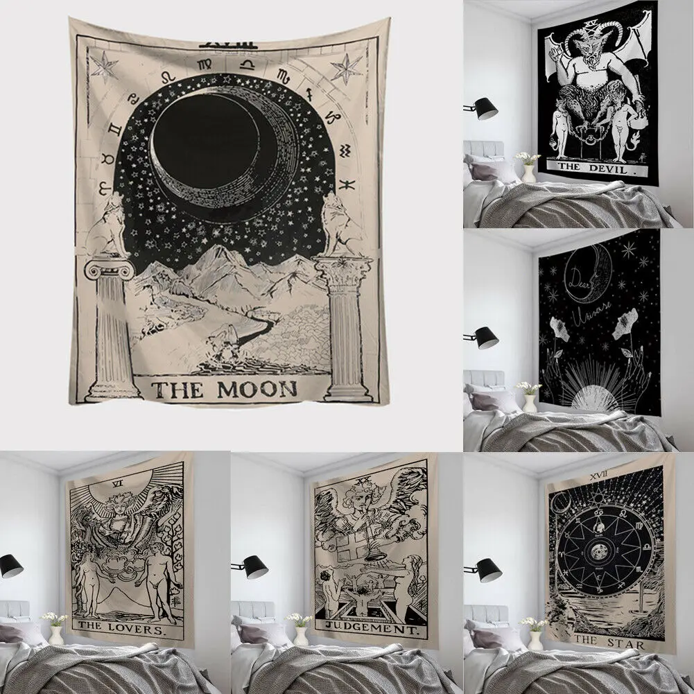 

High Quality 2019 Tapestry Wall Hanging Polyester Tarot Card Pattern Blanket Tapestry Home Decor