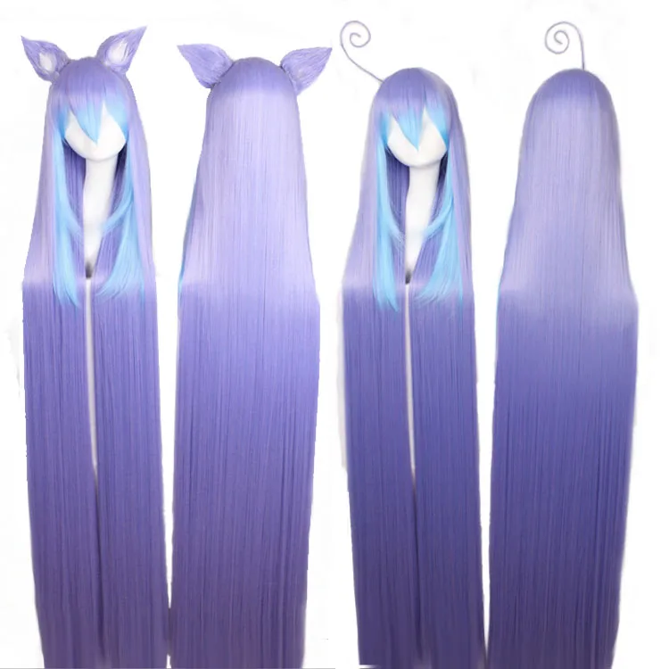 

Miniwa Tsumiki 150cm Blue purple fusion long straight anime party cosplay costume wig,synthetic hair.Free shipping