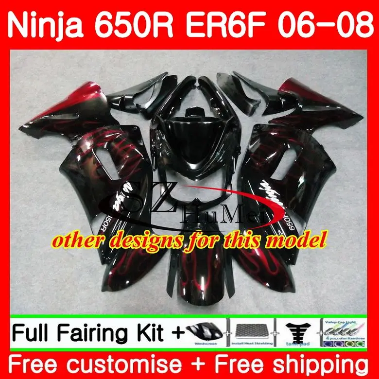 Средства ухода за кожей для Kawasaki Ninja 650R Er6 F 650 ER-6f 06-08 зеленый черный 4sh1 ninja650r Er6F 06 07 08 er 6f 2006 2007 2008 Обтекатели комплект