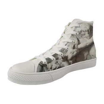 

Lace-up Sneakers Men Casual Shoes High top Wihte Classic CanvasVulcanized Shoes for Male BreathablePainting Art Print Chardin