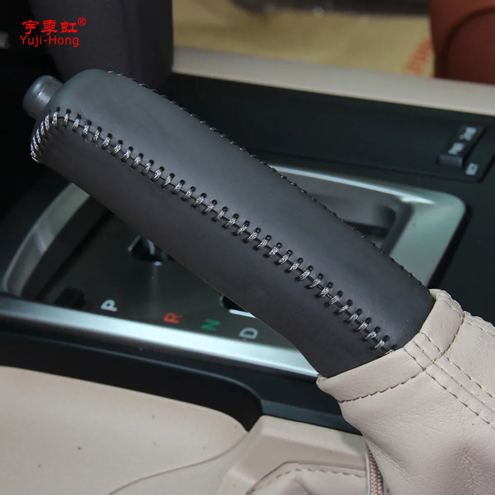 Yuji-Hong Автомобильный Ручной тормоз чехол для Toyota Land Cruiser Prado LC150 Натуральная кожа авто Handbraek чехол для автомобиля стильные ручки
