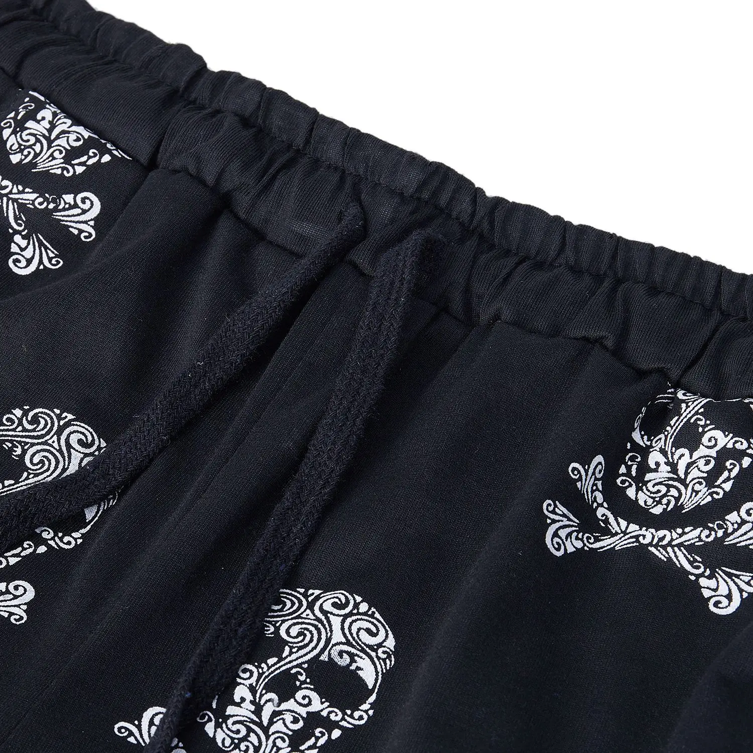 Женские брюки повседневные с низкой талией расклешенные широкие длинные штаны Palazzo Брюки с принтом черепа Пижамные брюки