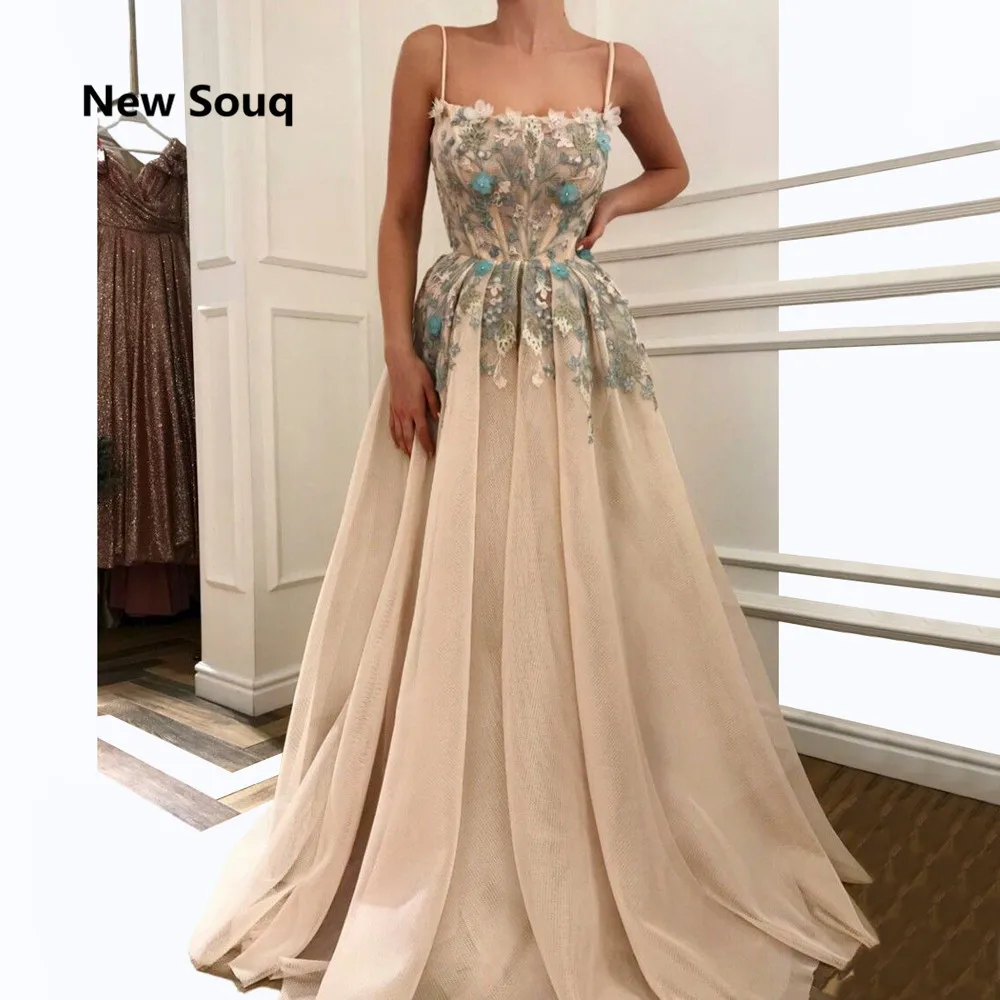 Champagne Tulle Applique A-lijn Avondjurken Sexy Spaghetti Floor Lengte Lange Prom Jurk Elegante Moeder Van De Bruid Jurk Champagne Tulle Applique A-lijn Avondjurken Sexy Spaghetti Floor Lengte Lange Prom Jurk Elegante Moeder Van De Bruid Jurk