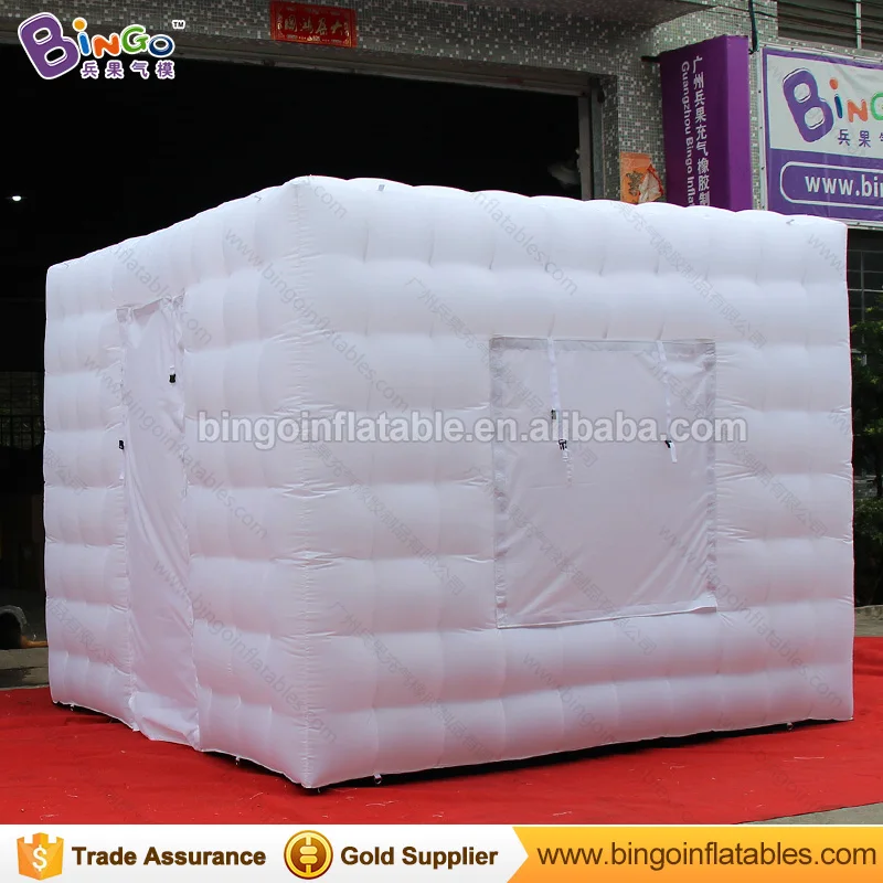  Free Delivery all white inflatable photo booth tent type 3X3X2.4 Meters LED lighting blow up cube p