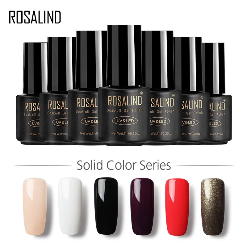 ROSALIND nuevo 7 ml esmalte de uñas acrílico Gel barniz híbrido Semi permanente UV remojo conjunto para manicura necesidad Base abrigo extraíble
