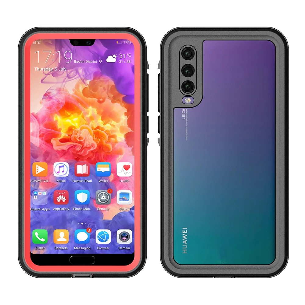 KHW1932R_1_Waterproof Case for Huawei P20 Pro Full Protective Outdoor Shockproof Case for P20 Pro 6.1 inch Swimming Diving Underwater