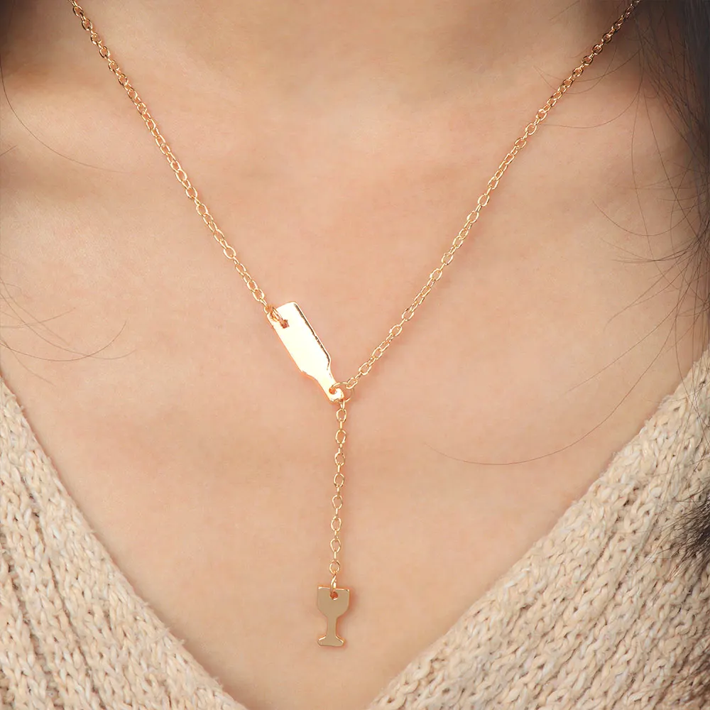 

Wine Bottle Wine Glass Pendant Necklace For Women 3 Colors Choose Y Style Necklace Necklaces Accessories Jewelry Gifts