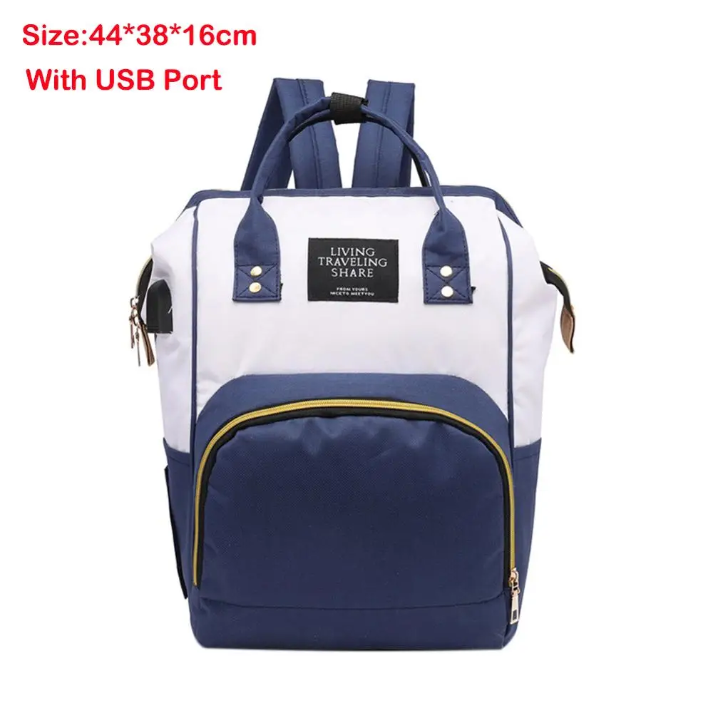 USB мумия рюкзак на молнии большой емкости дорожная сумка для беременных Детская сумка для пеленки многофункциональная сумка для кормления рюкзак уход за ребенком - Цвет: 251411.11