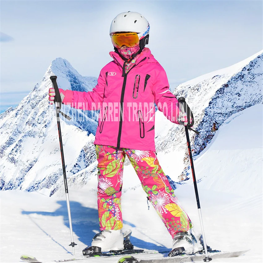 

New winter suit children ski wear 2017 clothing set windproof ski jackets+pant children girls boys outdoor warm suit snow sets