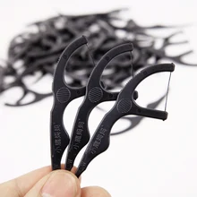 50 шт./компл. черная Высококачественная зубная нить палочка для зубочистки межзубная щетка зубочистка и зубная нить с коробкой