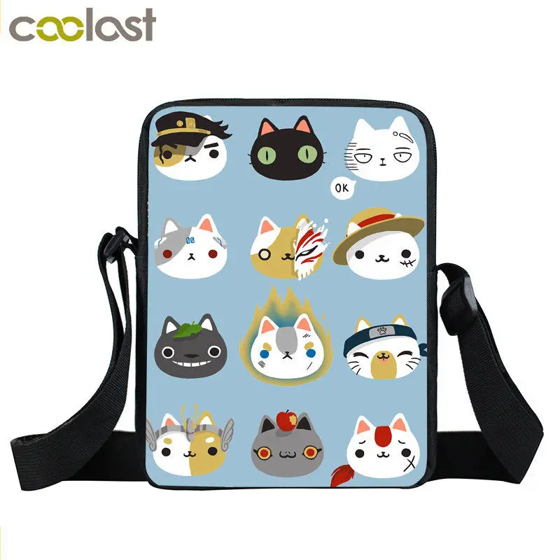 Anime Totoro / Natsume yuujinchou / Sailor Moon Boys Girls Crossbody Bags Luna Nyanko Sensei Women Handbag Small Shoulder Bag - Цвет: xkbTotoro12