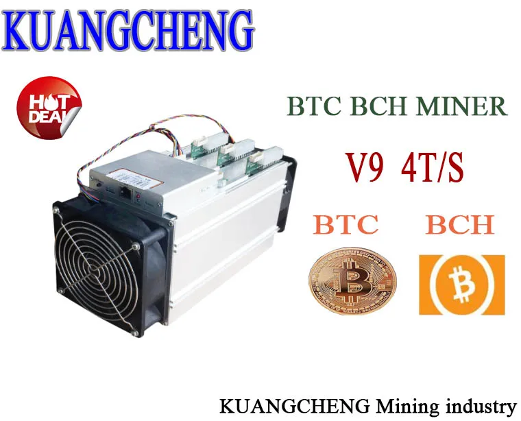KUANGCHENG 16nm AntMiner V9 4 T/S Bitcoin Miner (без БП) Asic шахтер использовать BTC МПБ BCC antminer S3 S5 S7