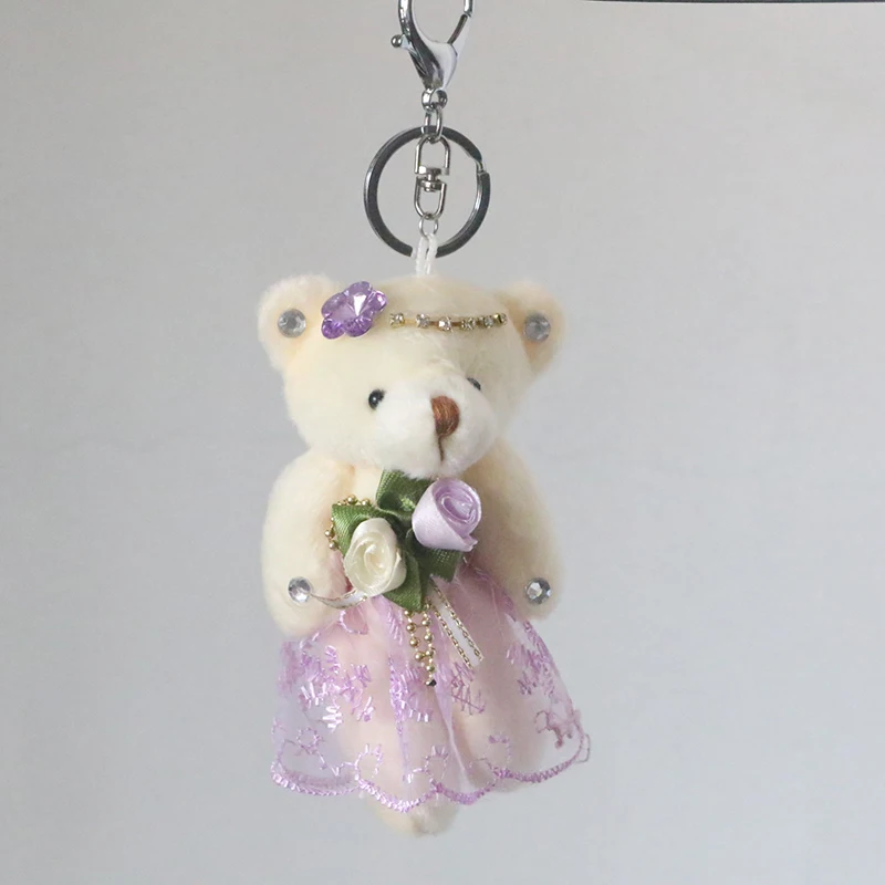 

Cute Fluffy Plush Bear Keychain Lovely Panda Animal Key Chains Women Girls Fake Fur Keyring Bag Keychain Car Key Holder