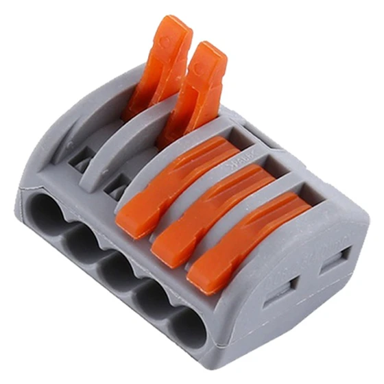 

20pcs 5 Way Reusable Spring Lever Terminal Block Electric Cable Connector Wire