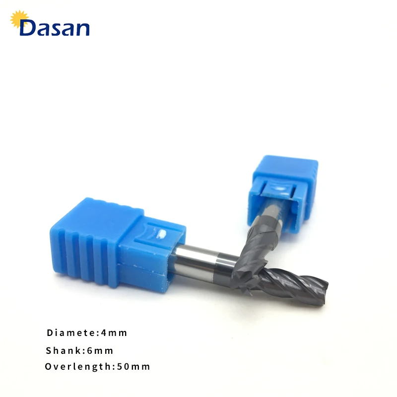 5pcs End Mill HRC50 4F D4*D6*50 Solid Tungsten Carbide Flat End Mill
