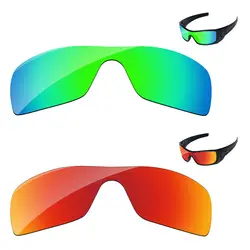 Огонь красный и зеленый 2 шт. зеркало Поляризованные замена оптические стёкла для Batwolf солнцезащитные очки женщин рамки 100% UVA и UVB защиты