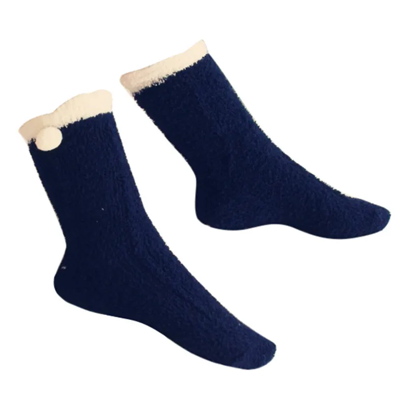 Winter Warm Mid-Calf Length Coral Velvet Socks Thicken Towel Fabric Floor Socks Harajuku Style Kawaii Velvet Sleep Meias  D17 (8)