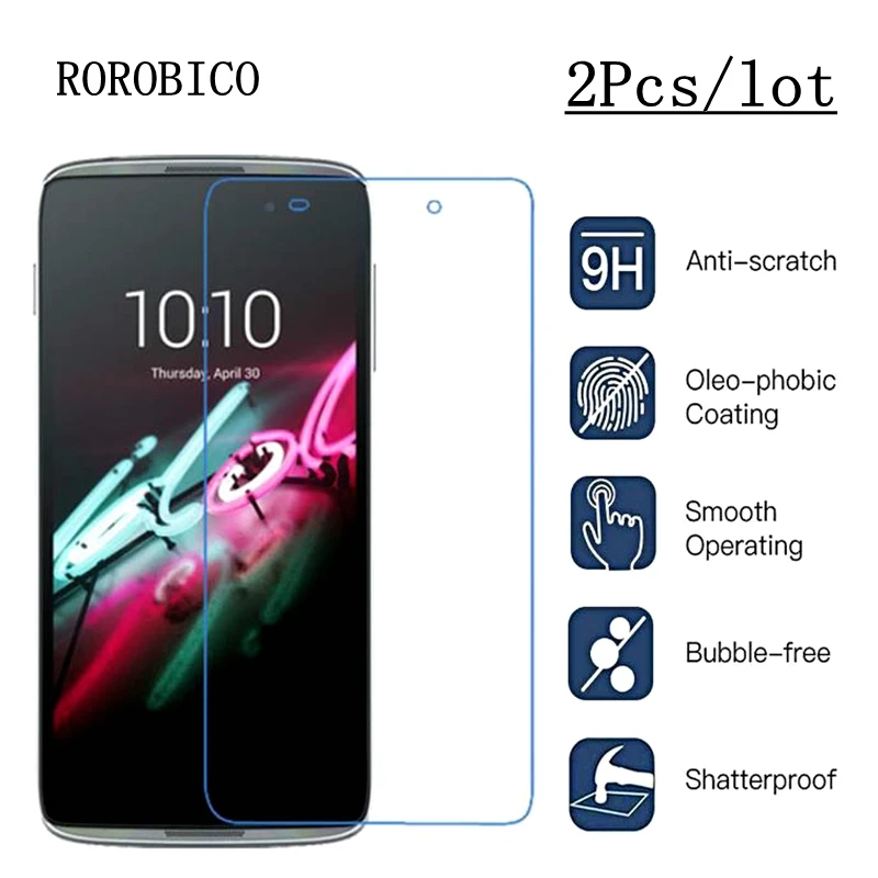 

2Pcs/lot Tempered Glass For Alcatel OneTouch Idol 3 6039 6039A 6039K Idol3 4.7inch Screen Protector Toughened protective Film