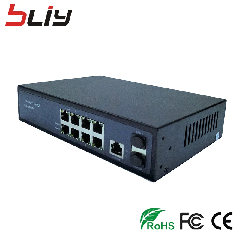 Smart 8 port Desktop Gigabit POE switch sfp to RJ45 Smart Managed 8 ...