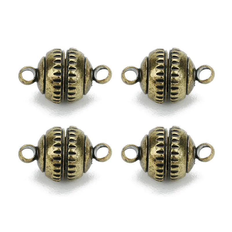 Xinyao сильная медная Магнитная застежка-шар Diy для изготовление браслета ожерелья 8 мм Dia Gold Gunblack круглые застежки ювелирных изделий - Цвет: Antique Bronze