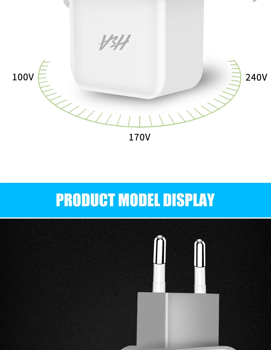 Зарядное устройство H& A с двумя usb-портами, зарядное устройство для мобильного телефона, штепсельная вилка европейского стандарта, дорожное настенное зарядное устройство, адаптер для iPhone, huawei, зарядное устройство для телефона для samsung, Xiaomi