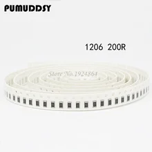 100PCS 1206 SMD Resistor 200 ohm chip resistor 0.25W 1/4W 200R 201