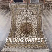 YILONG 4'x6' Традиционный персидский шелковый ковер ручной работы vantage тонкие восточные ковры(YHW85B4x6