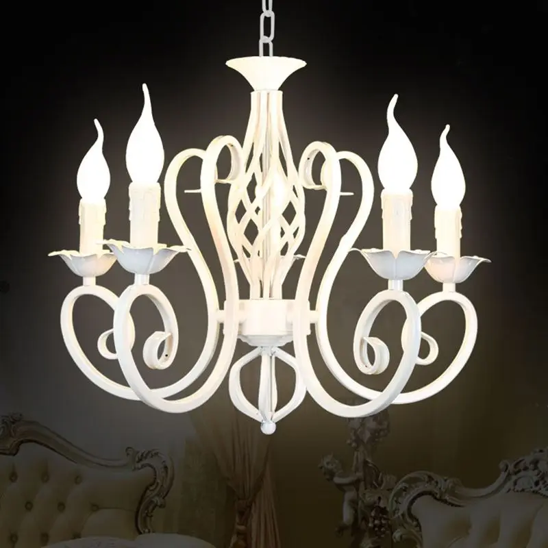Christmas European Fashion Vintage Chandelier Ceiling Lamp 6 Candle Christmas European Fashion Vintage Chandelier Ceiling Lamp 6 Candle Lights Lighting Fixtures Iron Black White Home E14 In Pendant From