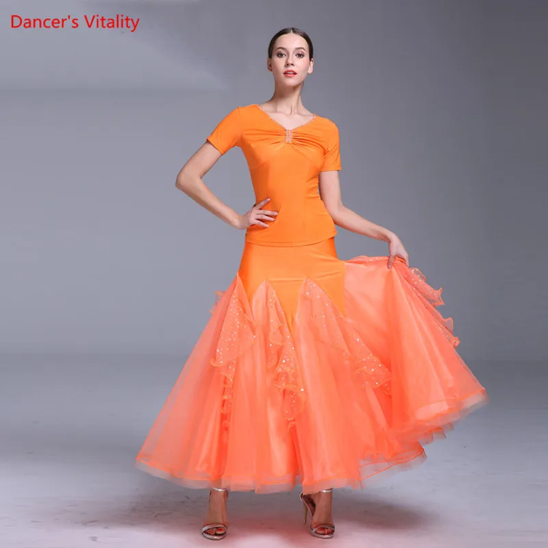 Buy Ballroom Dance Suit New Diamond Short Sleeves Tops