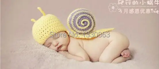 NEW Toddler Baby set Beanie Costume Animal Sweet Snail Hats Caps Sets Taking Photography Props Knit Crochet DEG |