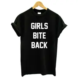 2019 г. футболка для девочек с надписью «Bite Back Quote» футболка «Moletom Do Tumblr» повседневные топы для девочек, футболки, модная футболка для девочек