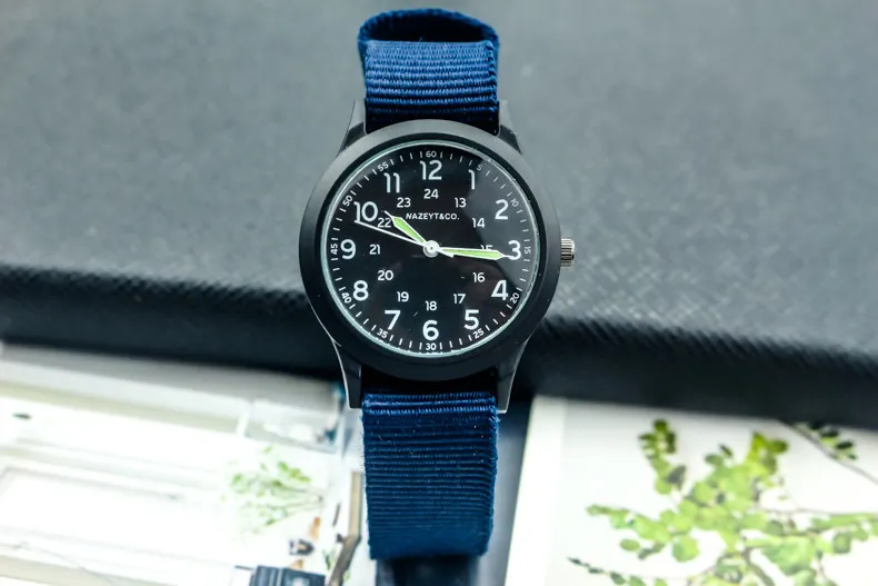 Новинка, известный бренд Nazeyt, мужские кварцевые часы, армейский солдат, военный холщовый ремешок, аналоговые часы, спортивные часы, наручные часы - Цвет: blue black black