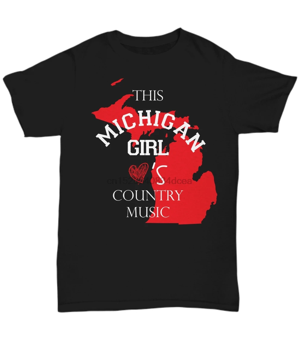 2019 Fashion HotThis Michigan Girl Loves Country Music T-shirt - Unisex TeeTee shirt